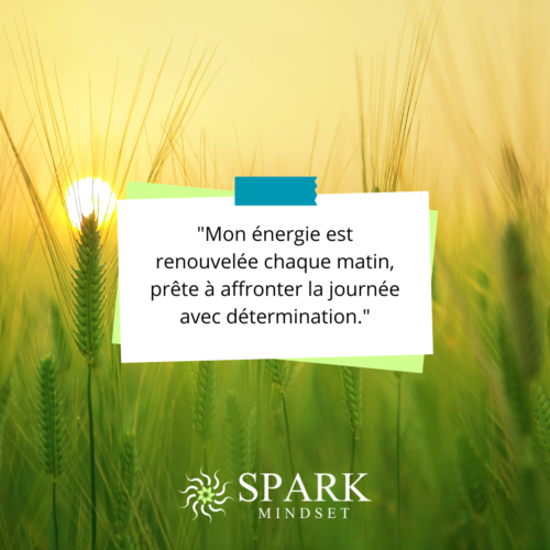 affirmation positive de l'application Spark Mindset pour écouter des affirmations positives pour prévenir et sortir du burnout.