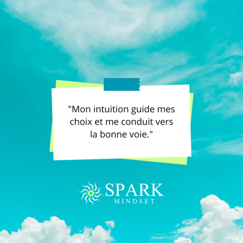 Affirmations positives de l'application mobile Spark Mindset pour utiliser les pouvoirs du cerveau et sortir du burnout et de la dépression avec des affirmation positives du matin et du soir.