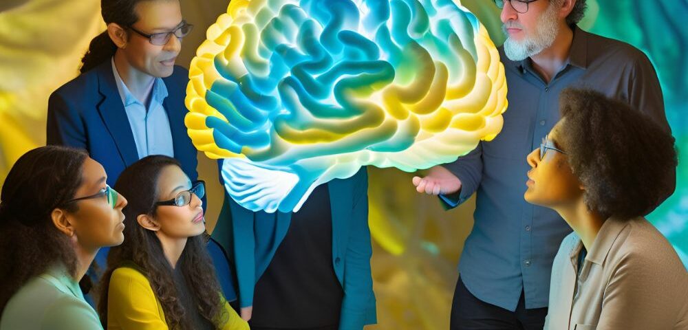 Des personnes qui étudient la réussite avec a neuroscience en comprenant son cerveau, son subconscient